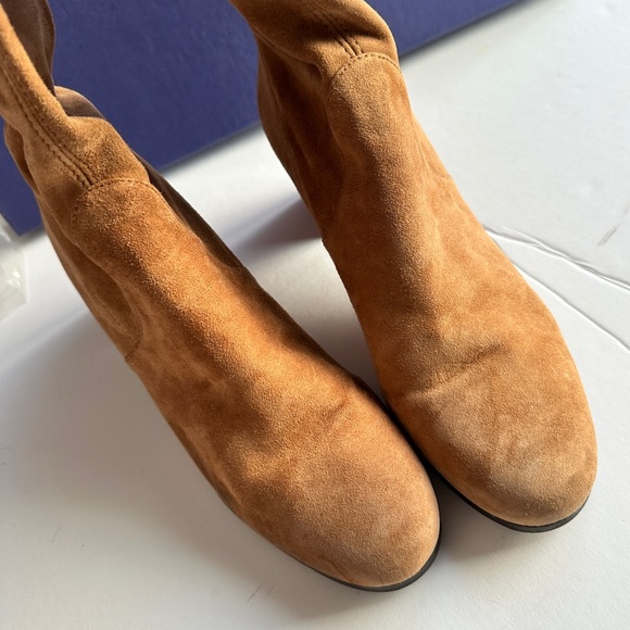 STUART WEITZMAN Hinterland Tan Suede Block Heel Over The Knee Boot 9.5 - Picture 14 of 17